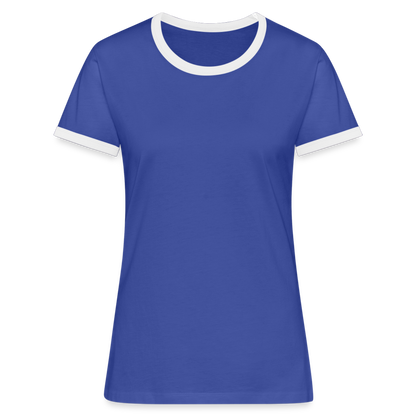 Frauen Kontrast-T-Shirt - Blau/Weiß