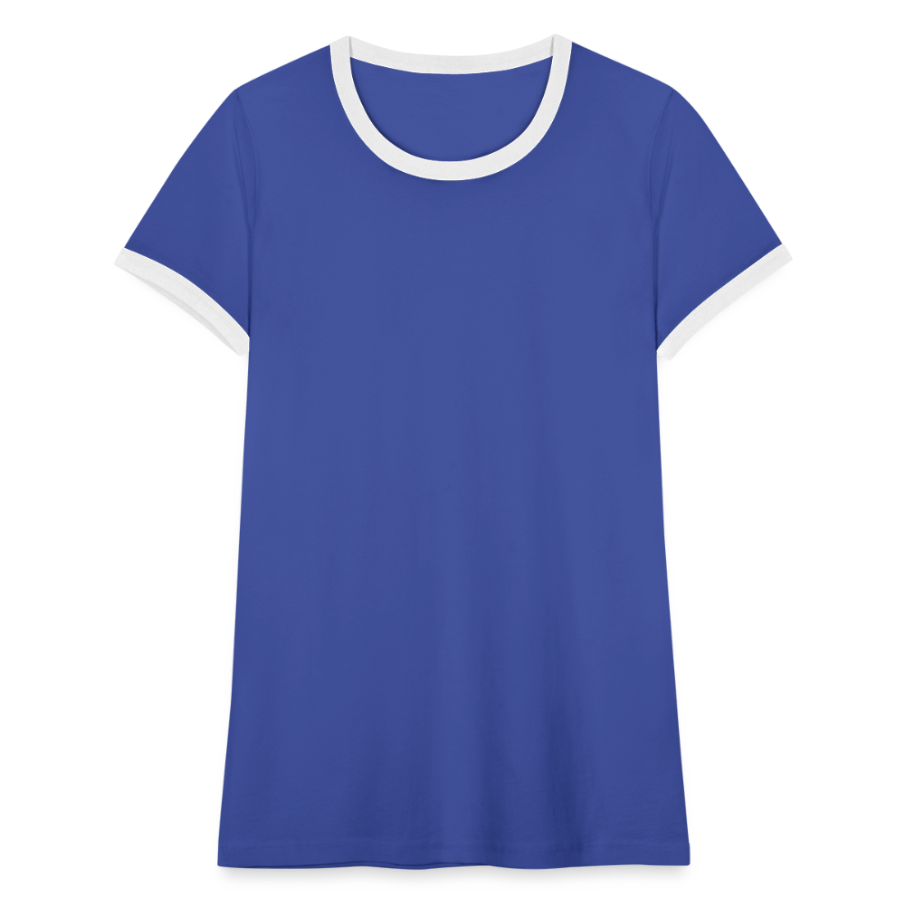 Frauen Kontrast-T-Shirt - Blau/Weiß