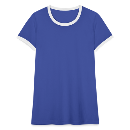 Frauen Kontrast-T-Shirt - Blau/Weiß