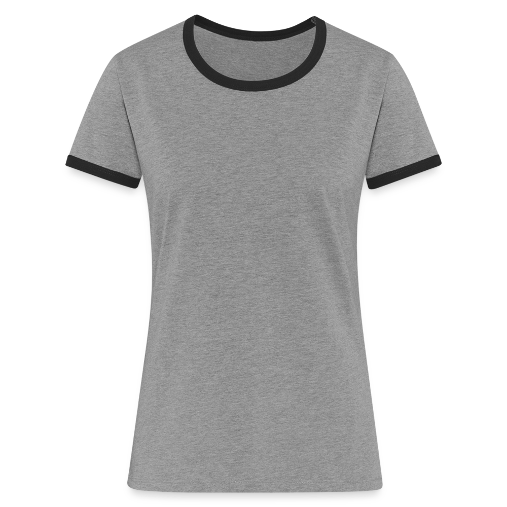 Frauen Kontrast-T-Shirt - Grau meliert/Schwarz