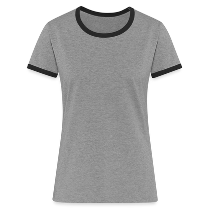 Frauen Kontrast-T-Shirt - Grau meliert/Schwarz