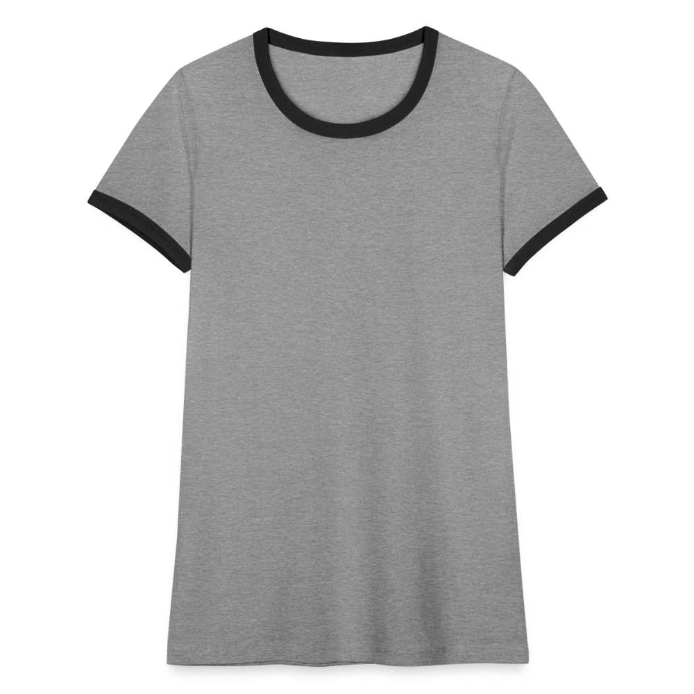 Frauen Kontrast-T-Shirt - Grau meliert/Schwarz