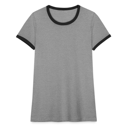 Frauen Kontrast-T-Shirt - Grau meliert/Schwarz