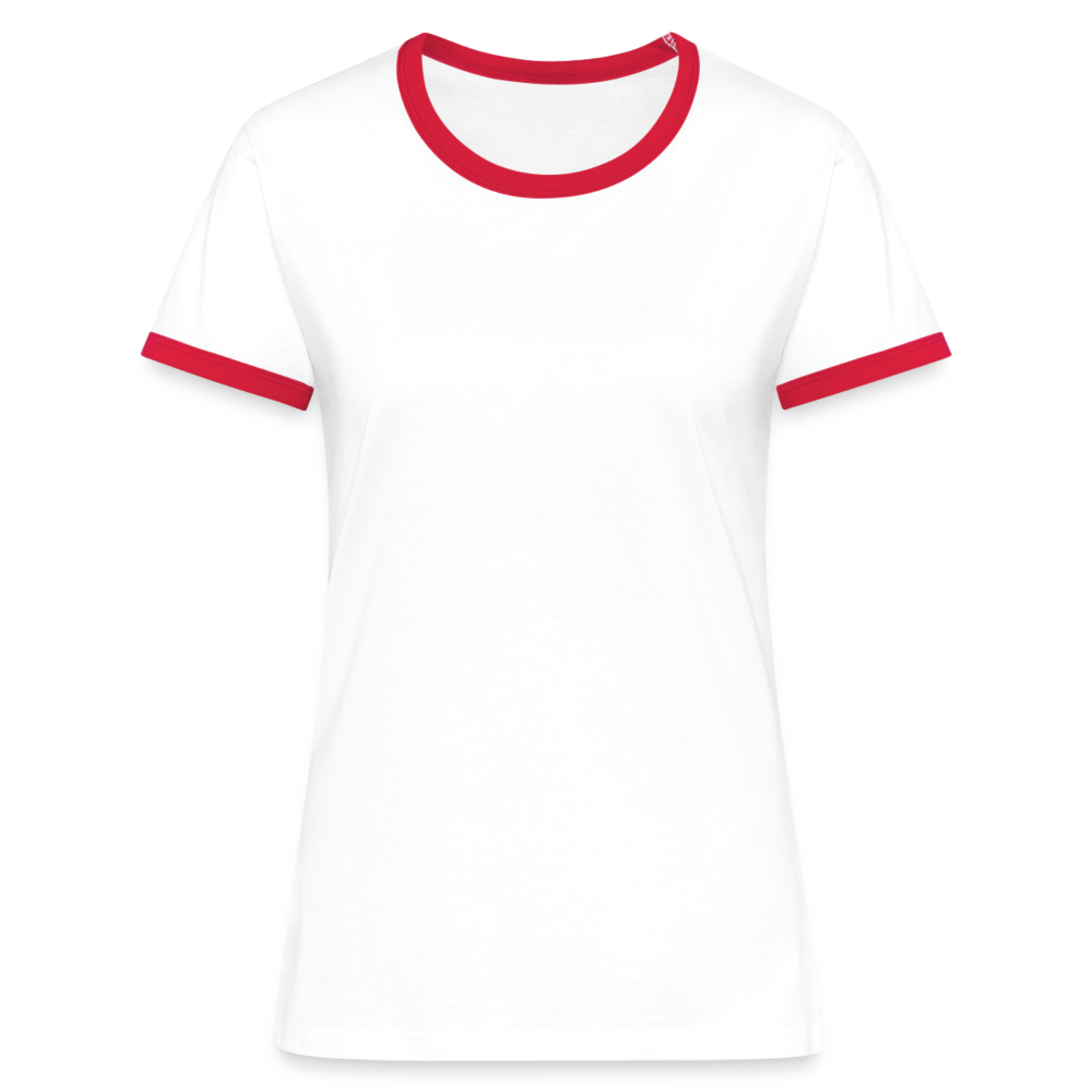 Frauen Kontrast-T-Shirt - Weiß/Rot