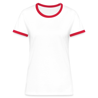 Frauen Kontrast-T-Shirt - Weiß/Rot