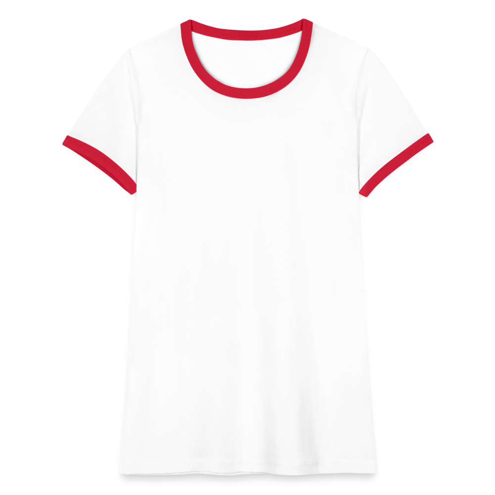 Frauen Kontrast-T-Shirt - Weiß/Rot