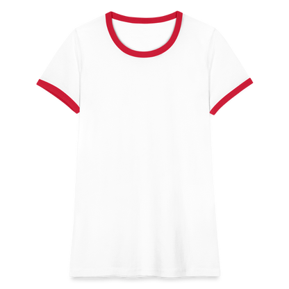 Frauen Kontrast-T-Shirt - Weiß/Rot