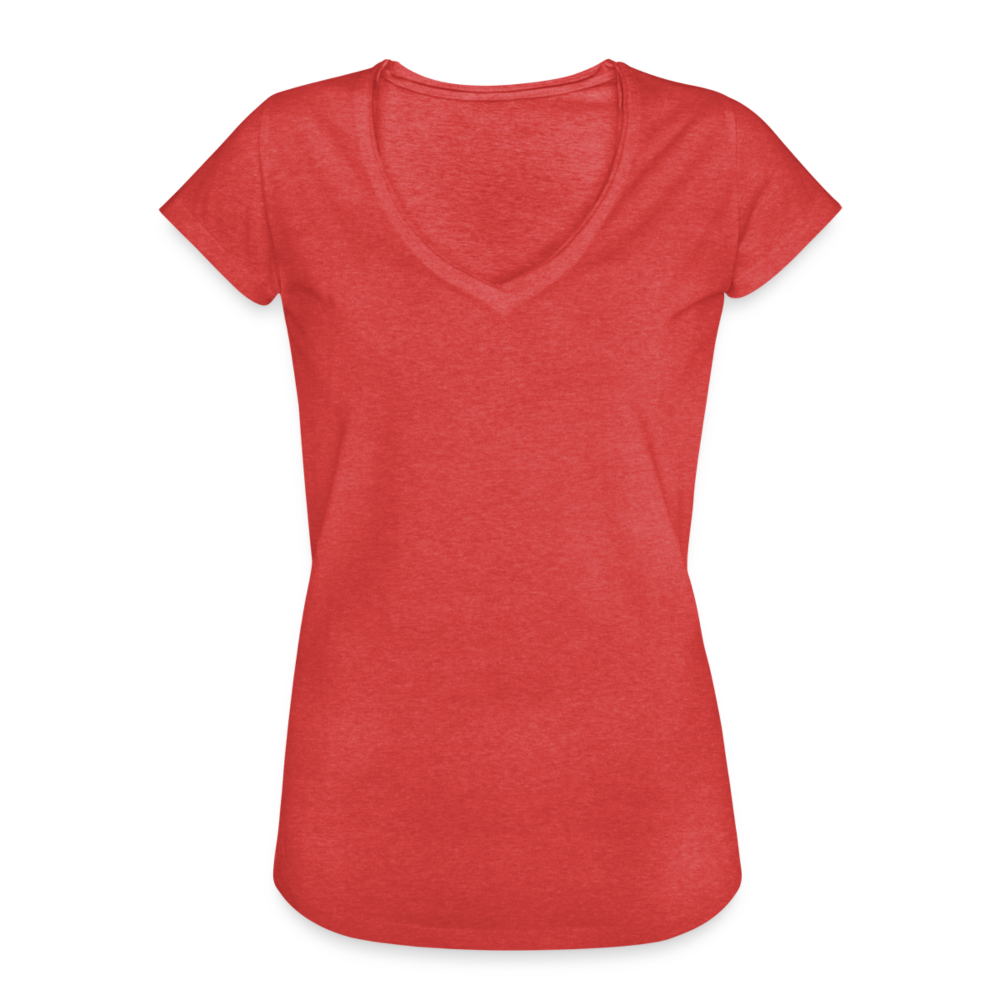 Frauen Vintage T-Shirt - Rot meliert