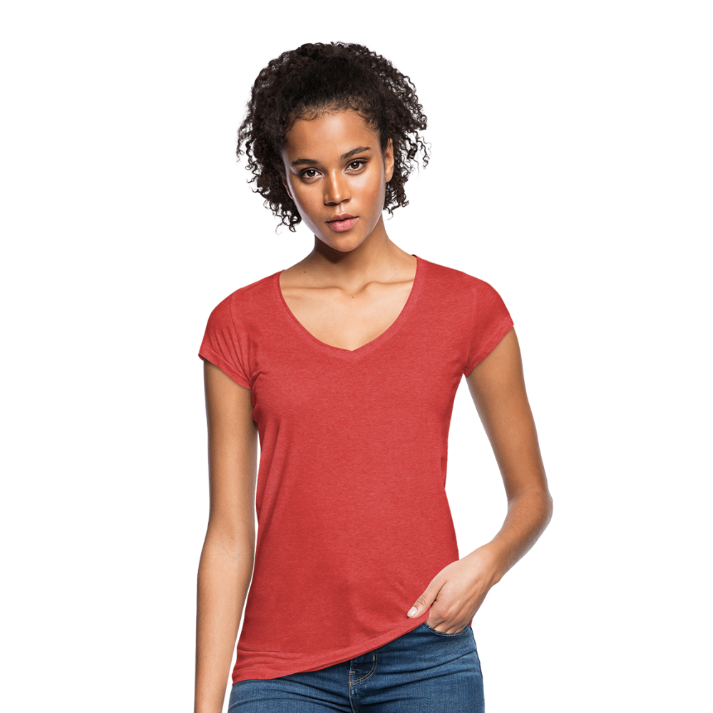 Frauen Vintage T-Shirt - Rot meliert