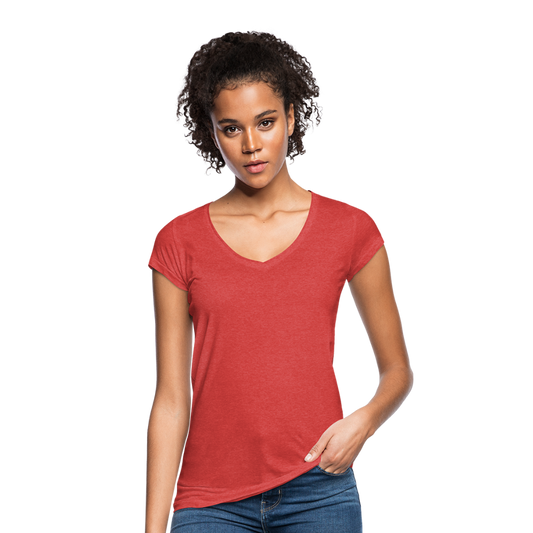 Frauen Vintage T-Shirt - Rot meliert