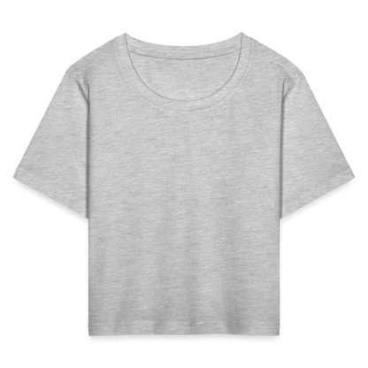 Cropped T-Shirt - Grau meliert