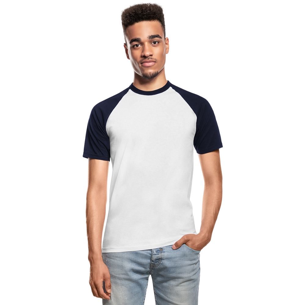 Männer Baseball-T-Shirt - Weiß/Navy