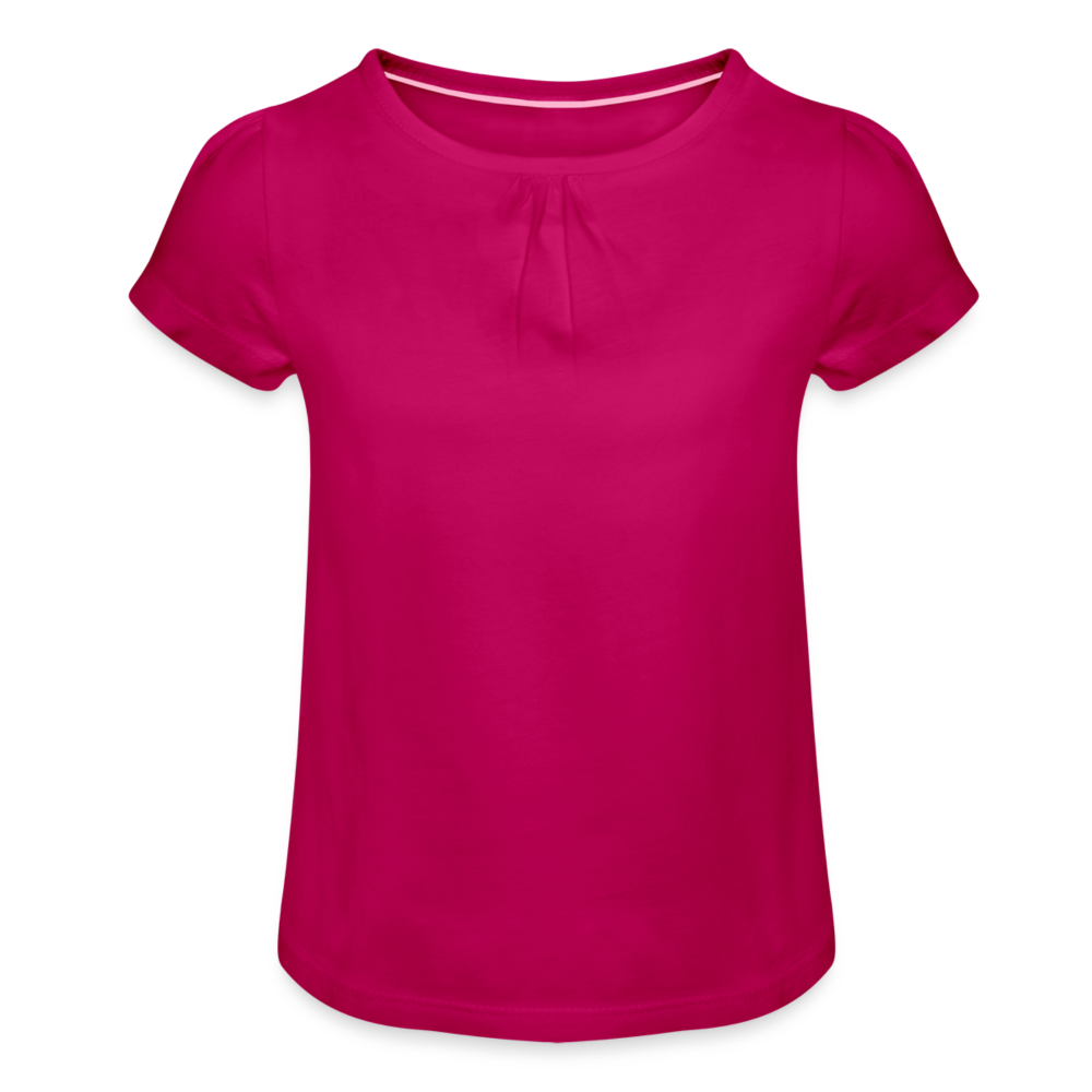 Mädchen-T-Shirt mit Raffungen - Fuchsia