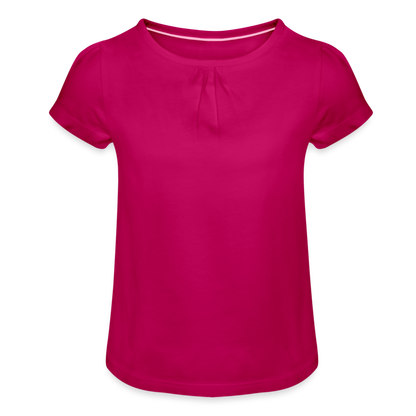 Mädchen-T-Shirt mit Raffungen - Fuchsia