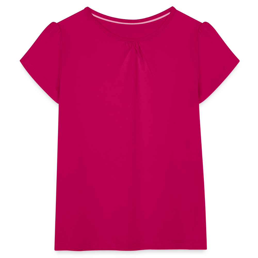 Mädchen-T-Shirt mit Raffungen - Fuchsia