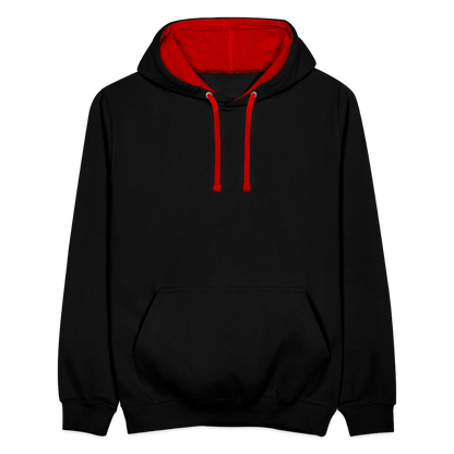 Kontrast-Hoodie - Schwarz/Rot