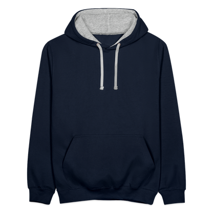 Kontrast-Hoodie - Navy/Grau meliert