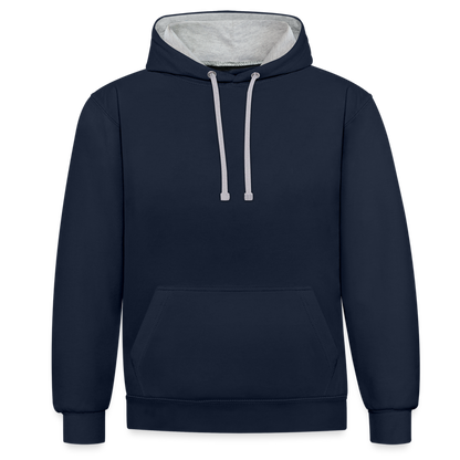 Kontrast-Hoodie - Navy/Grau meliert