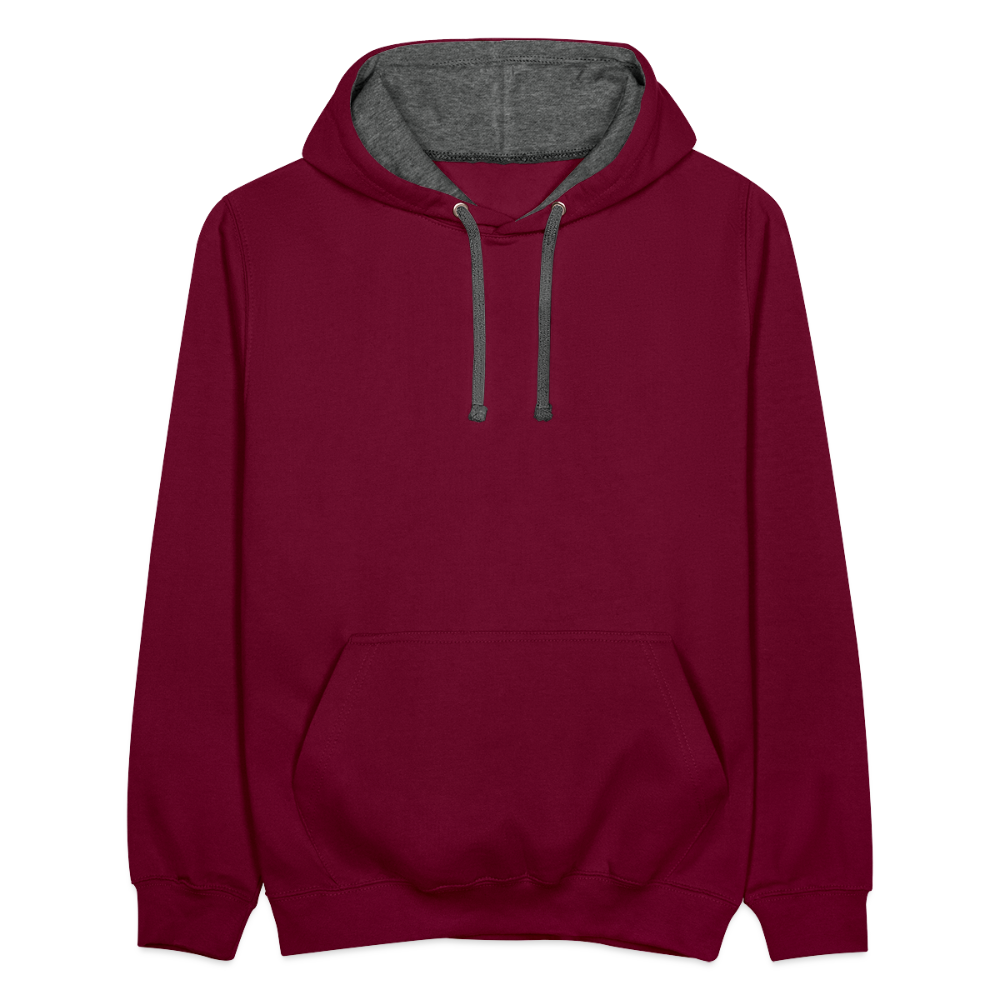 Kontrast-Hoodie - Weinrot/Anthrazit