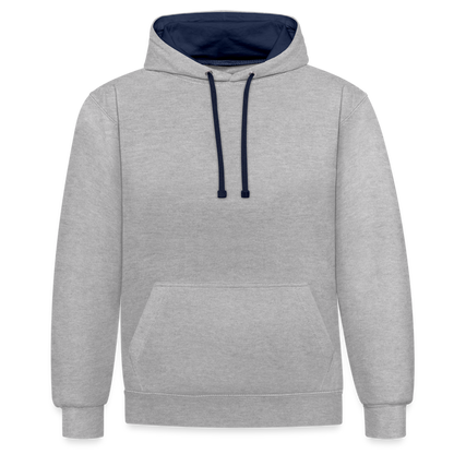 Kontrast-Hoodie - Grau meliert/Navy