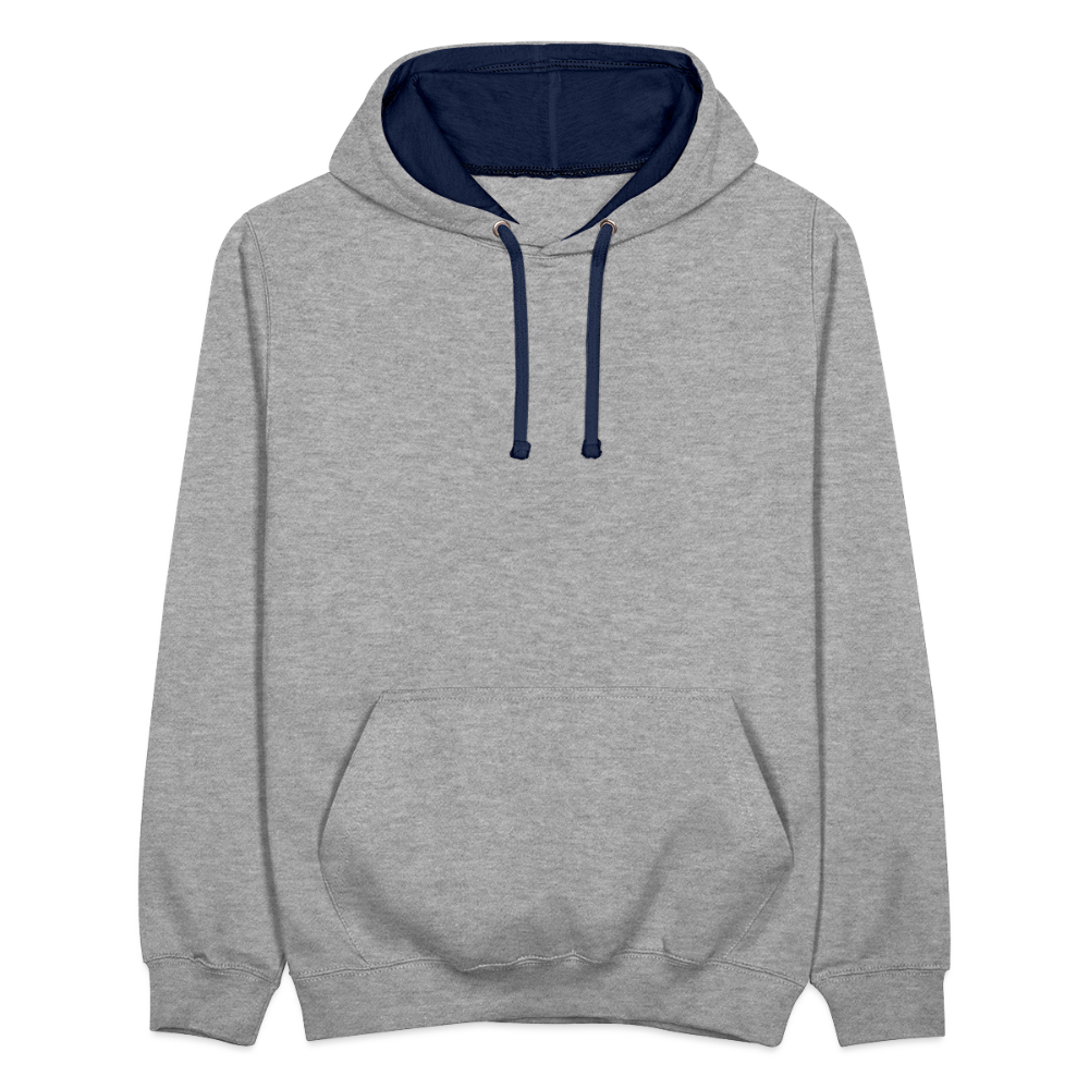 Kontrast-Hoodie - Grau meliert/Navy