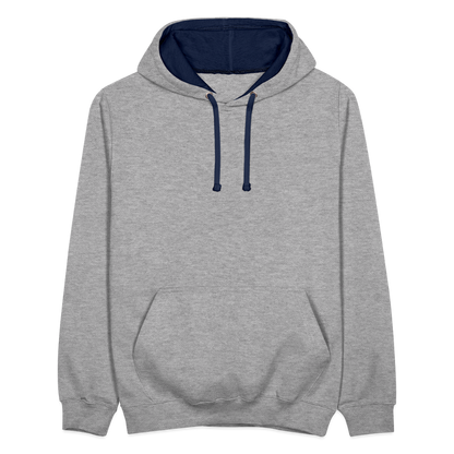 Kontrast-Hoodie - Grau meliert/Navy