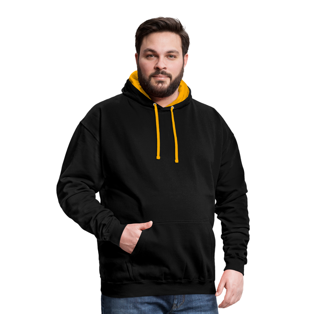 Kontrast-Hoodie - Schwarz/Gold