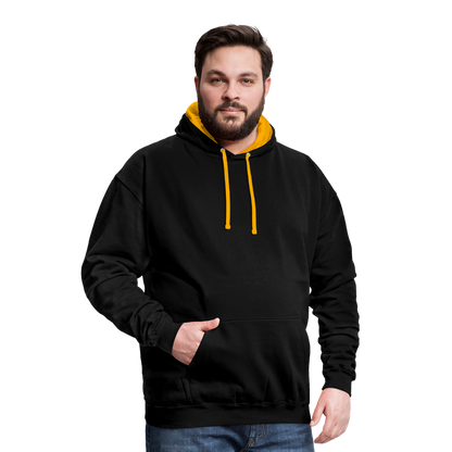 Kontrast-Hoodie - Schwarz/Gold