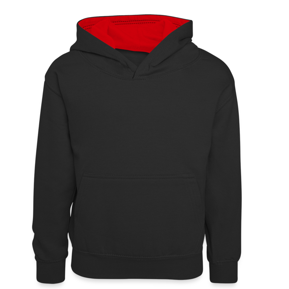 Teenager Kontrast-Hoodie - Schwarz/Rot