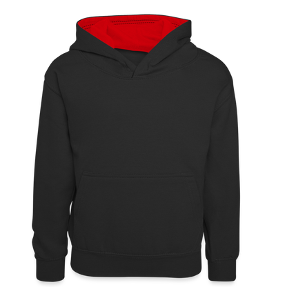 Teenager Kontrast-Hoodie - Schwarz/Rot