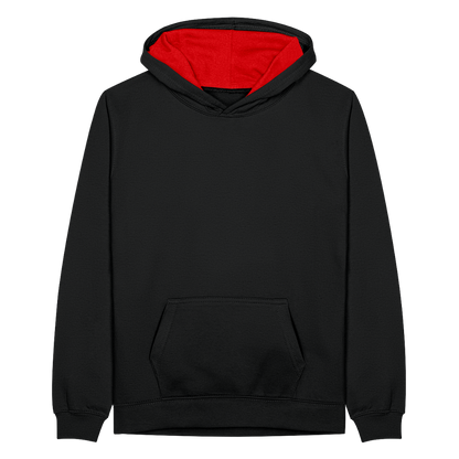 Teenager Kontrast-Hoodie - Schwarz/Rot