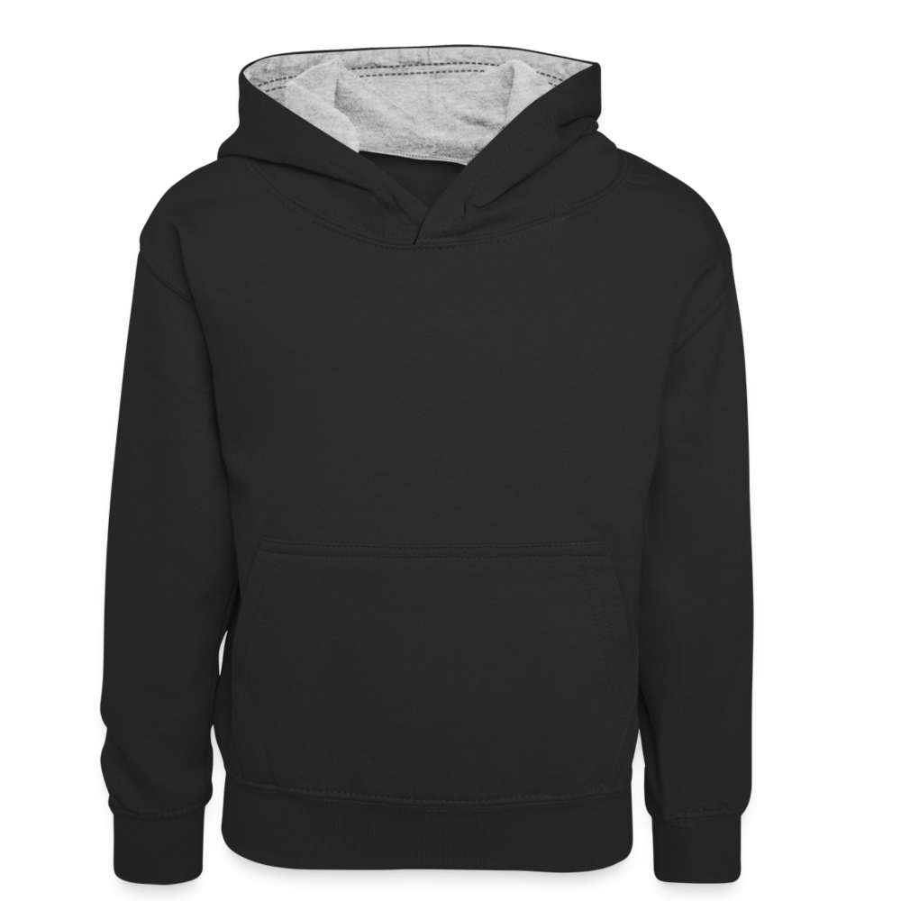 Teenager Kontrast-Hoodie - Schwarz/Grau meliert