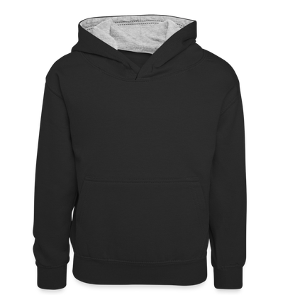 Teenager Kontrast-Hoodie - Schwarz/Grau meliert