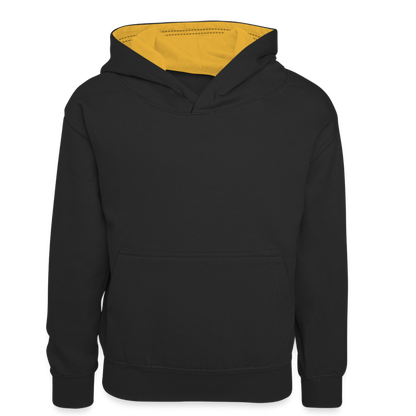 Teenager Kontrast-Hoodie - Schwarz/Gold