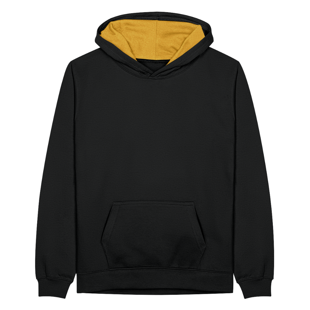 Teenager Kontrast-Hoodie - Schwarz/Gold