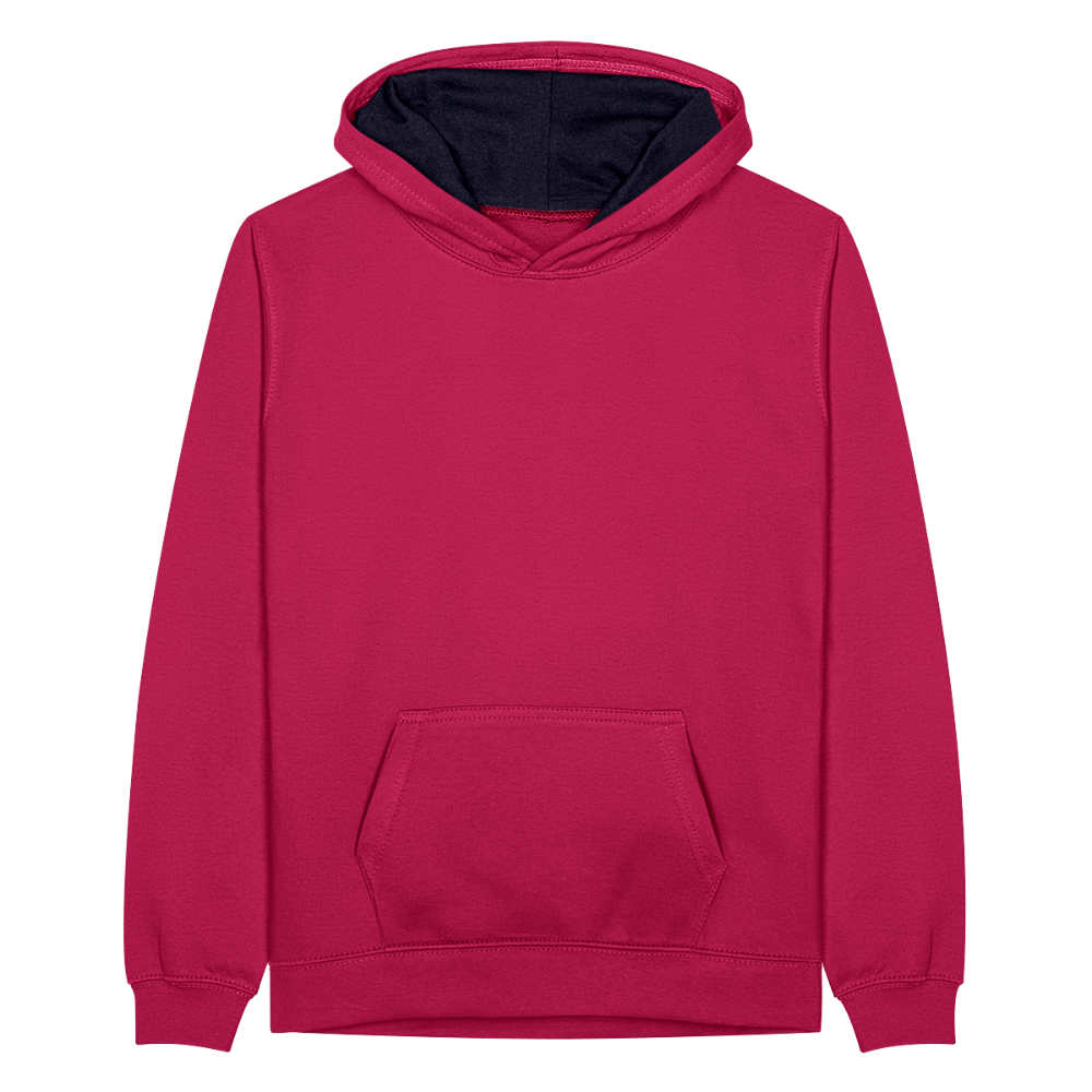 Teenager Kontrast-Hoodie - Pink/Navy