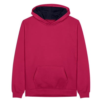 Teenager Kontrast-Hoodie - Pink/Navy