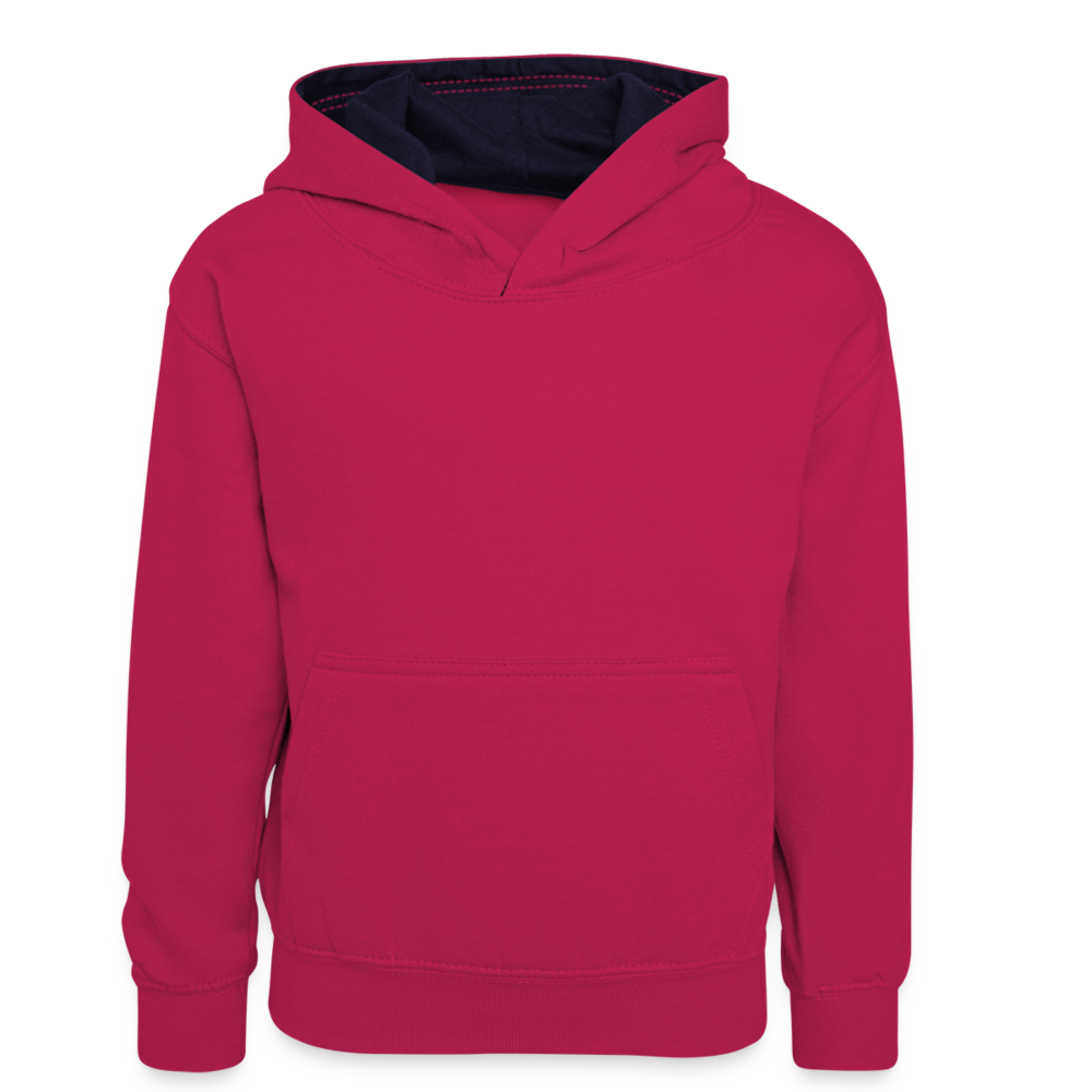 Teenager Kontrast-Hoodie - Pink/Navy