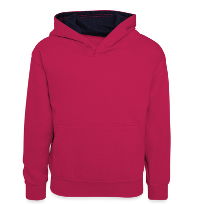 Teenager Kontrast-Hoodie - Pink/Navy