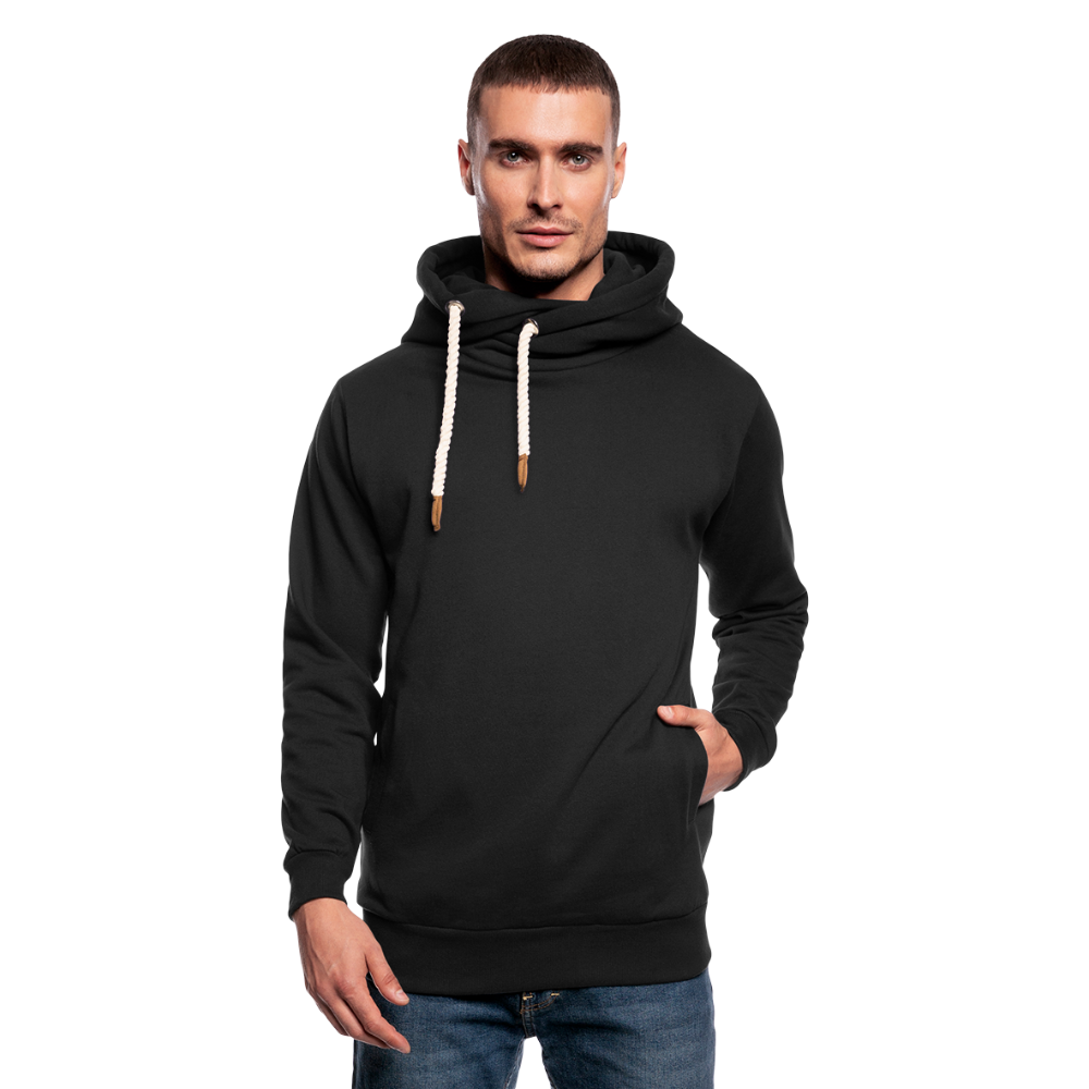 Unisex Schalkragen Hoodie - Schwarz