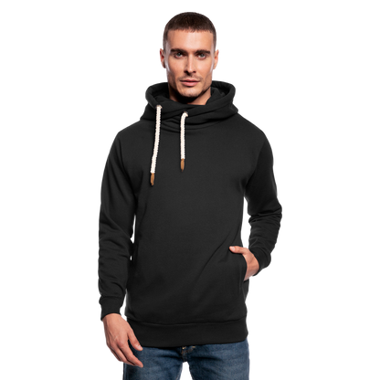 Unisex Schalkragen Hoodie - Schwarz