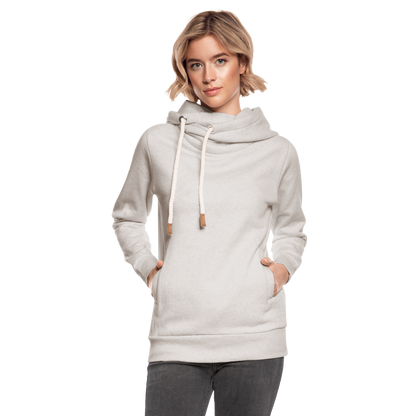 Unisex Schalkragen Hoodie - Beige meliert