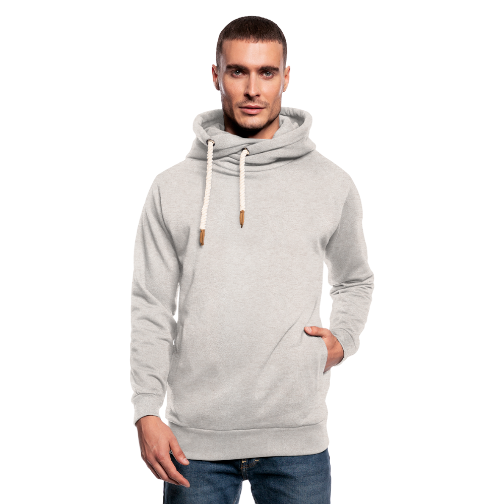 Unisex Schalkragen Hoodie - Beige meliert