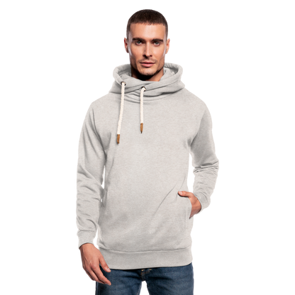 Unisex Schalkragen Hoodie - Beige meliert