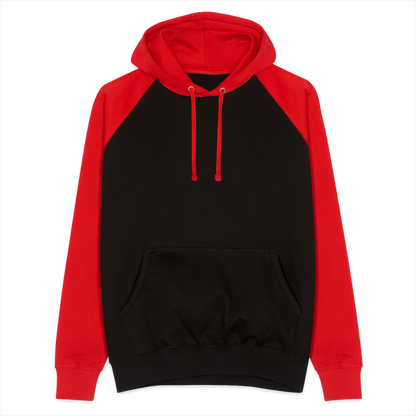 Unisex Baseball Hoodie - Schwarz/Rot