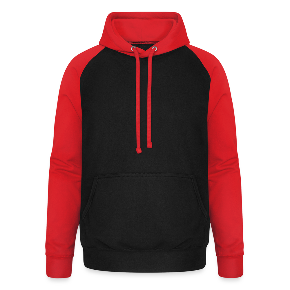 Unisex Baseball Hoodie - Schwarz/Rot