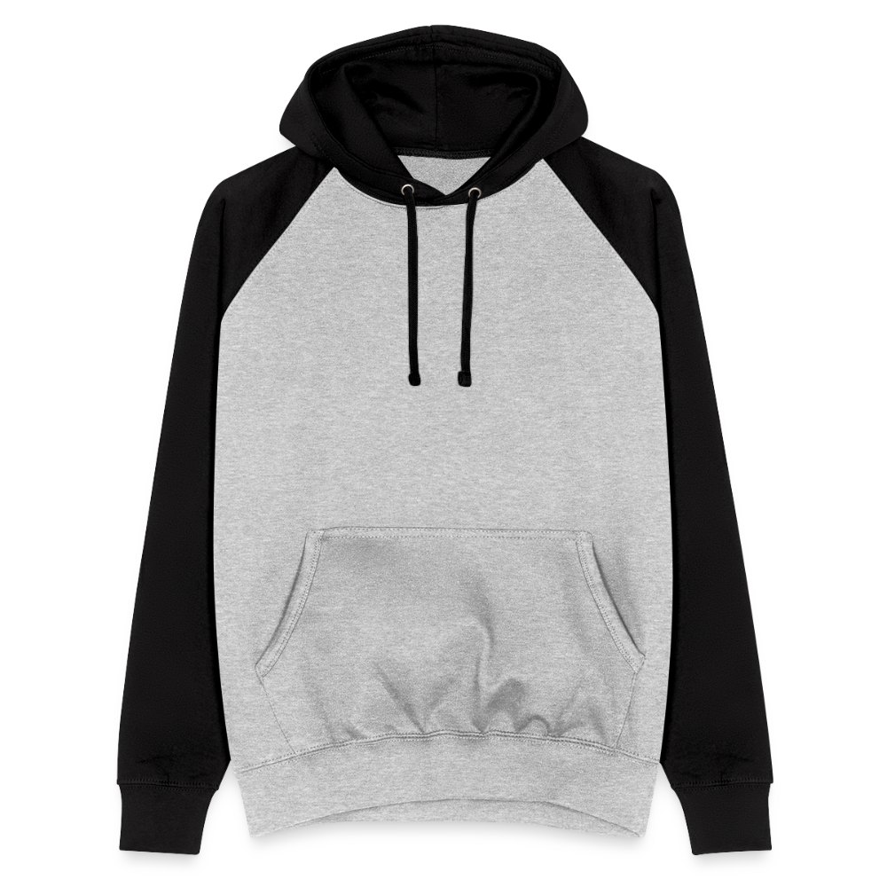 Unisex Baseball Hoodie - Grau meliert/Schwarz