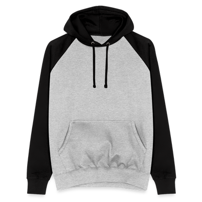 Unisex Baseball Hoodie - Grau meliert/Schwarz