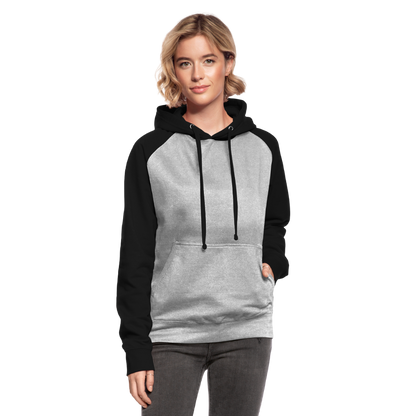 Unisex Baseball Hoodie - Grau meliert/Schwarz