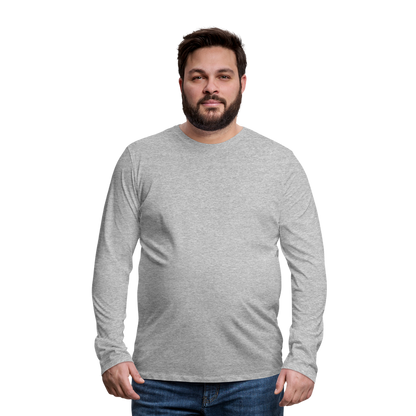 Männer Premium Langarmshirt - Grau meliert